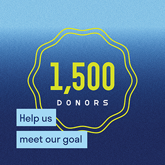 Qunited social media graphic - 1,500 donors