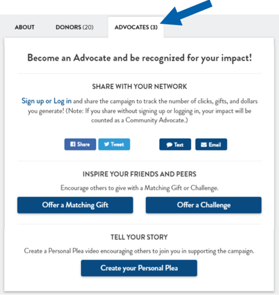 Screenshot of Advocate login