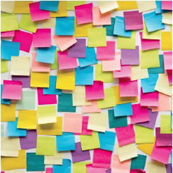 A wall of post-it notes