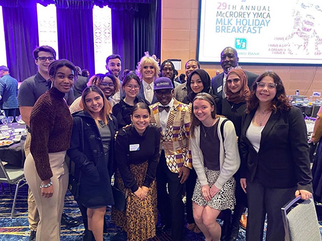 Students and staff at MLK breakfast