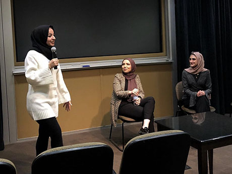 MSA students speaking at event