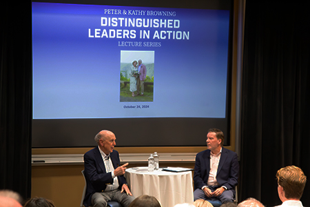 Peter Browning speaking with Dr. Sparks